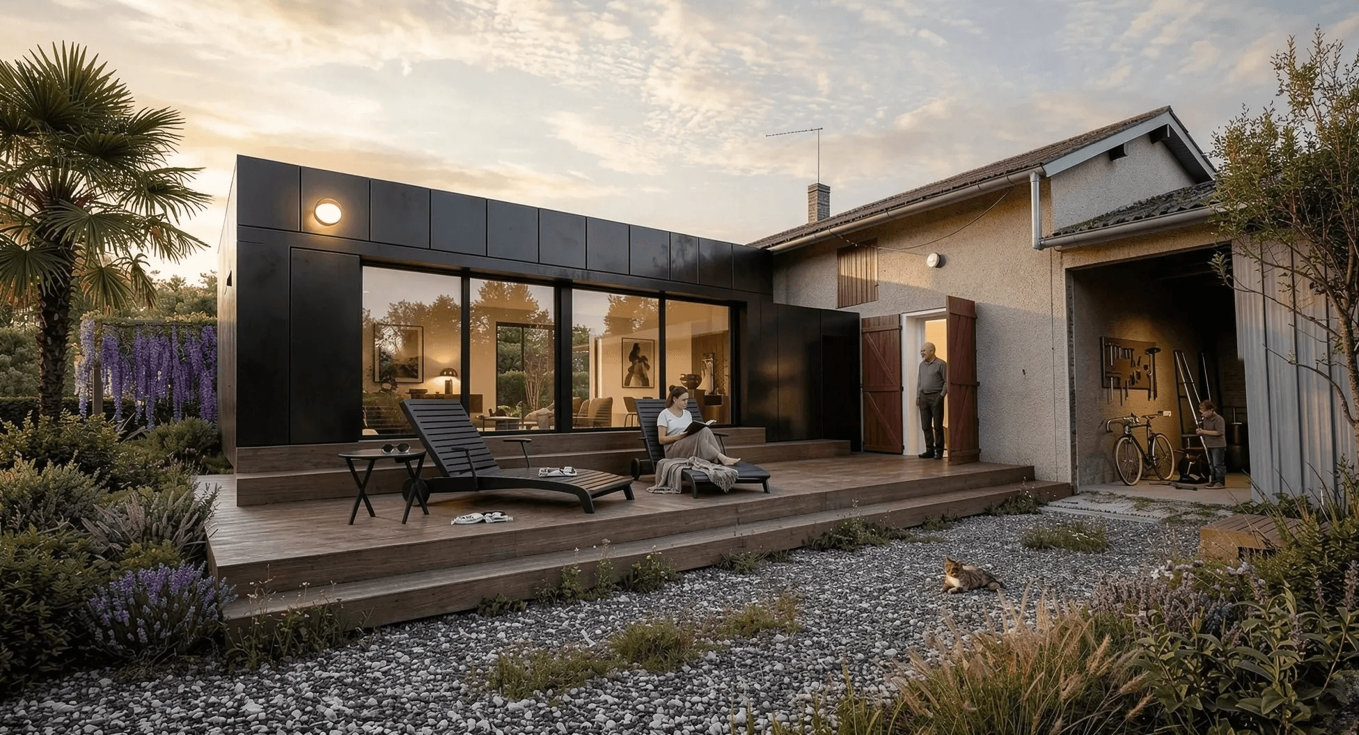 Dans l'ombre des murs - Maison Conteneur par LM Architectes Toulouse